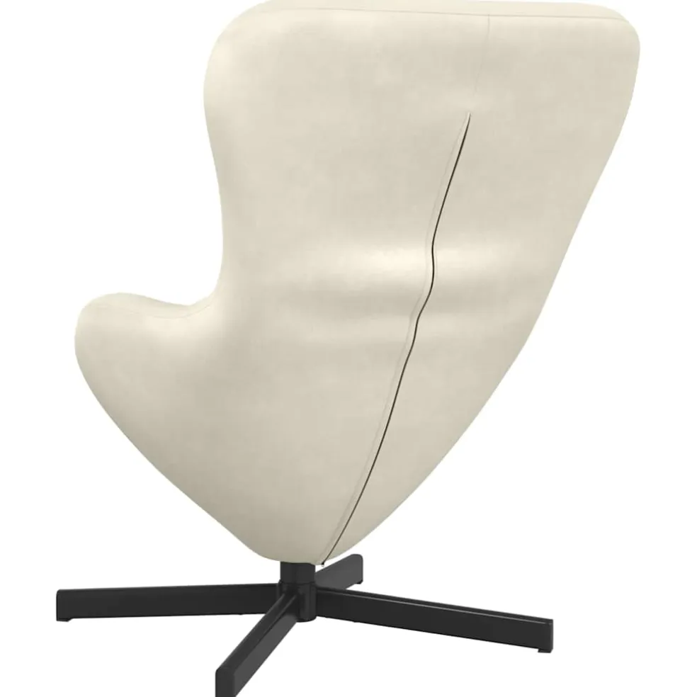vidaXL Eivormige stoel Crème 63 x 73 x 90 cm Fluweel