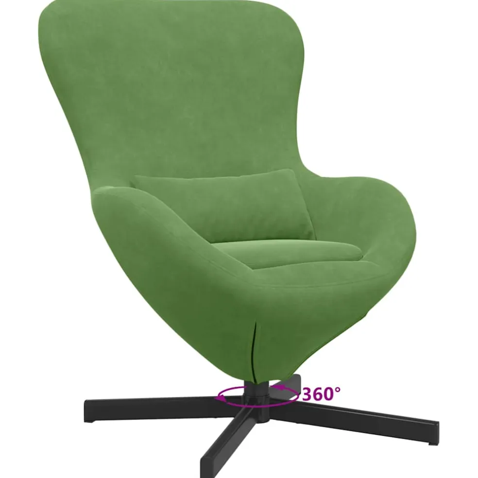 vidaXL Eivormige stoel Lichtgroen 63 x 73 x 90 cm Fluweel