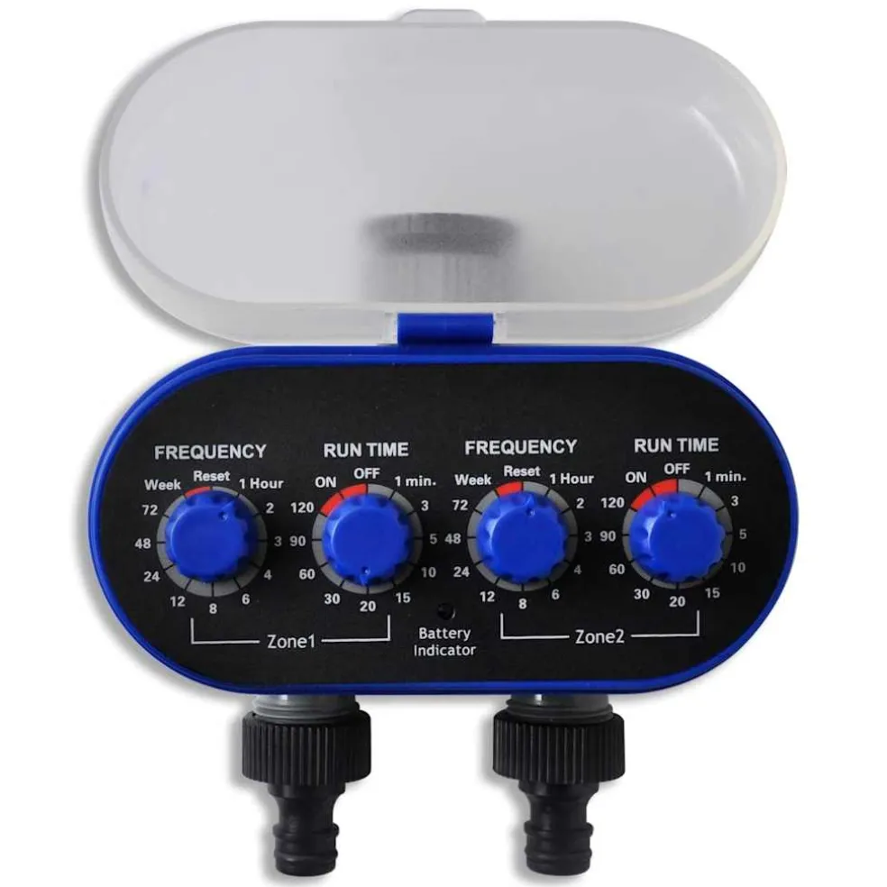 vidaXL Elektrische Irrigatie watertimer (2 uitgangen)