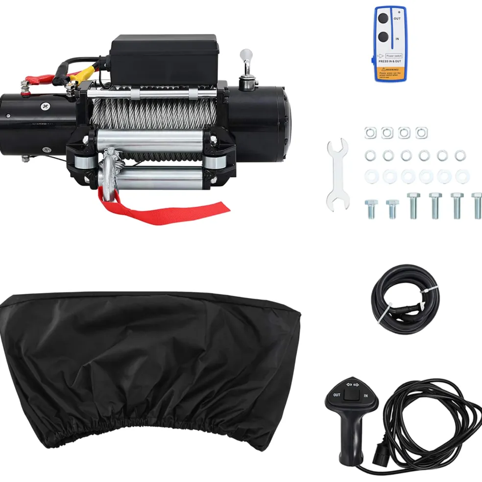 vidaXL Elektrische lier PVC Zwart