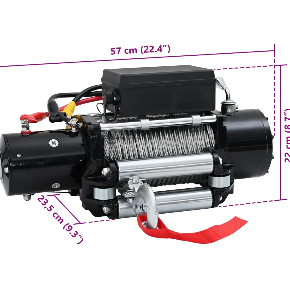 vidaXL Elektrische lier PVC Zwart
