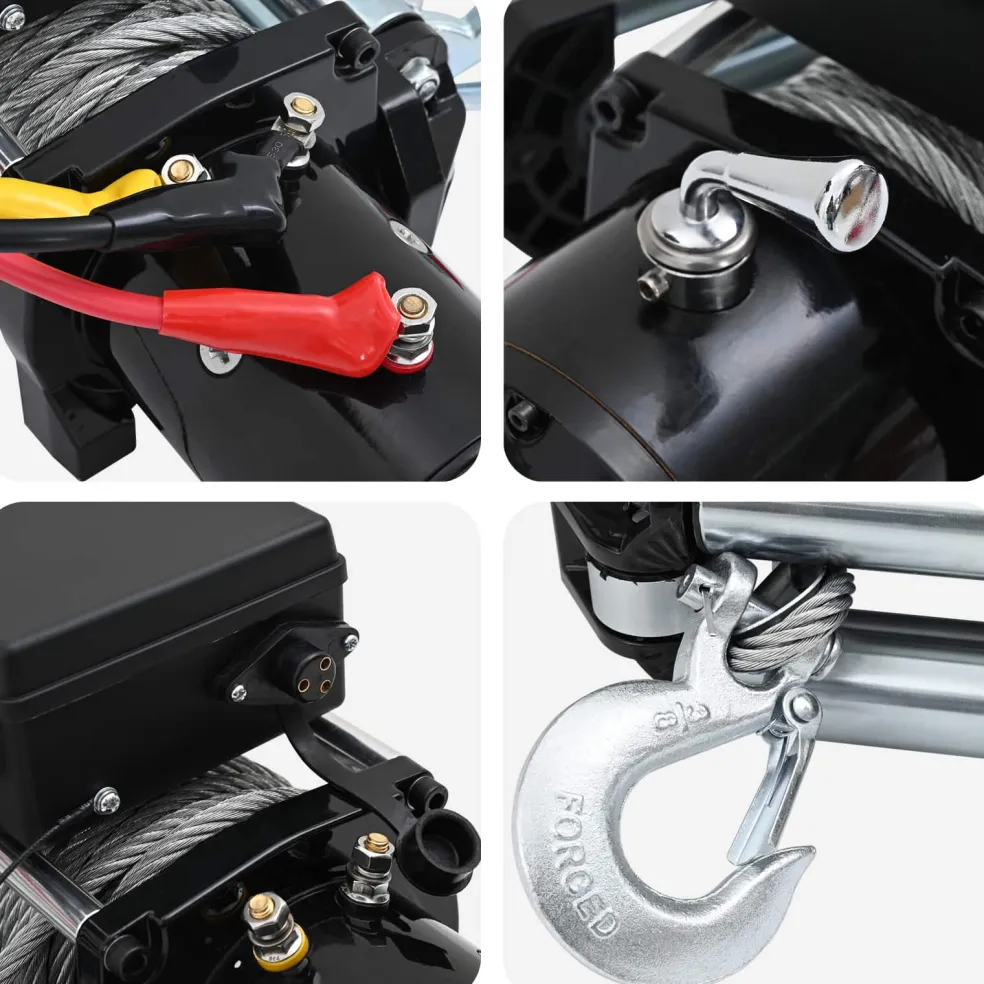 vidaXL Elektrische lier PVC Zwart