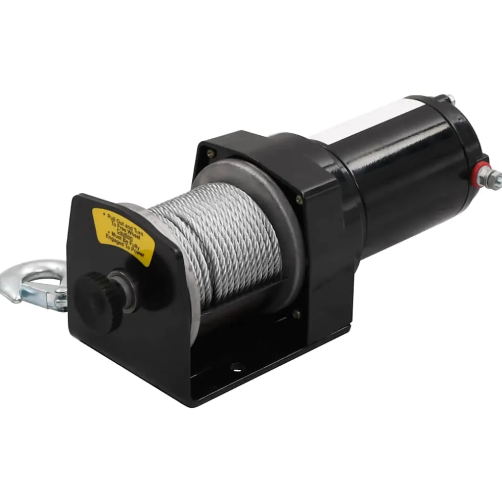 vidaXL Elektrische lier 12 V 1360 kg met montageplaat en rollenvenster