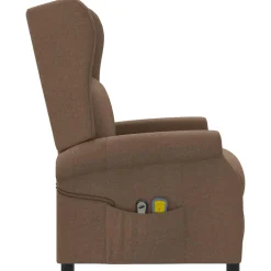 vidaXL Elektrische massage fauteuil met hoge rugleuning Bruin Stof