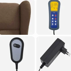 vidaXL Elektrische massage fauteuil met hoge rugleuning Bruin Stof