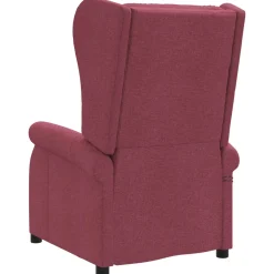 vidaXL Elektrische massage fauteuil met hoge rugleuning Wijnrood Stof