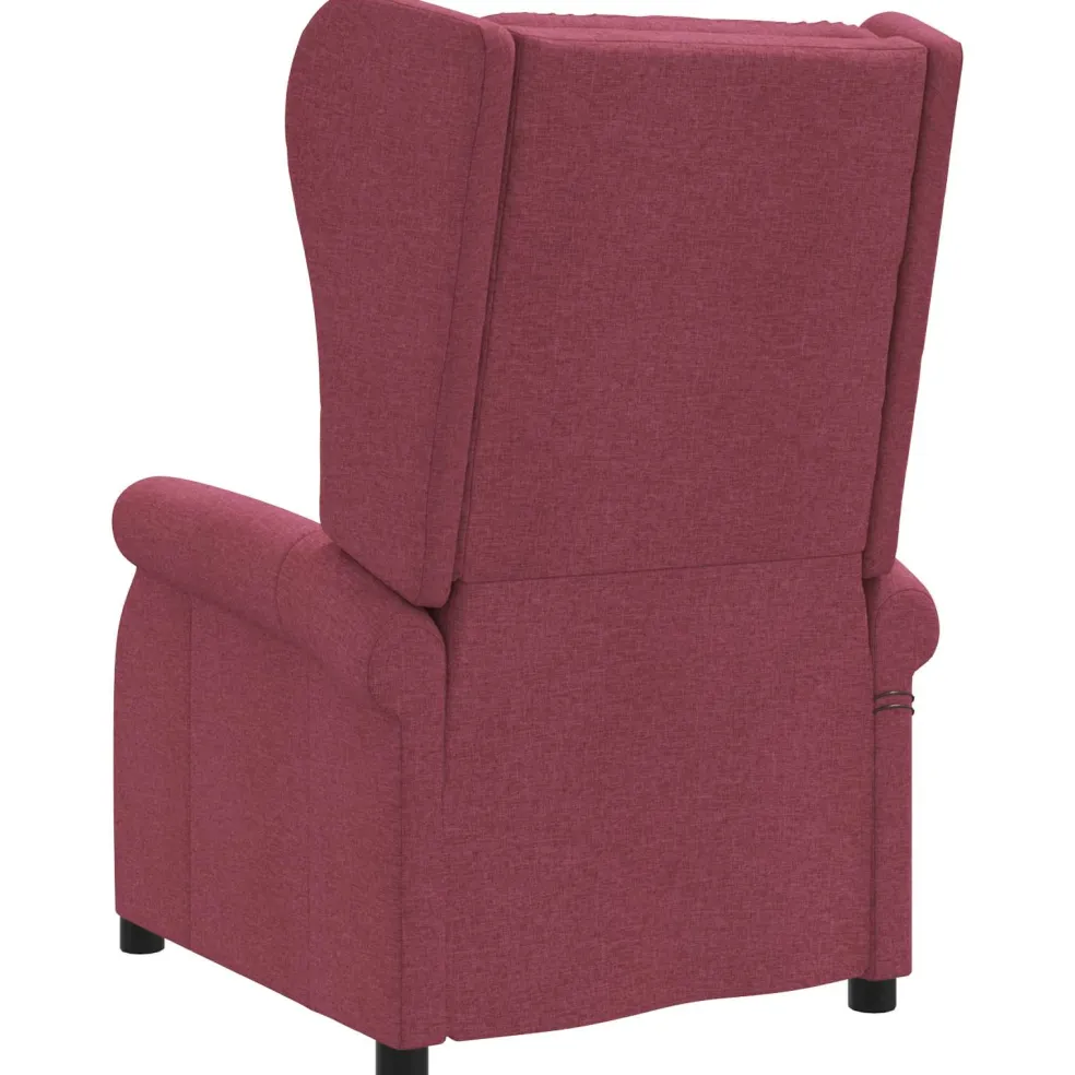vidaXL Elektrische massage fauteuil met hoge rugleuning Wijnrood Stof