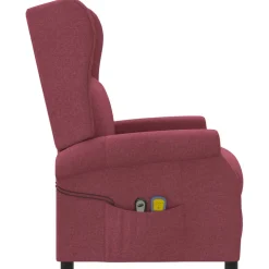 vidaXL Elektrische massage fauteuil met hoge rugleuning Wijnrood Stof