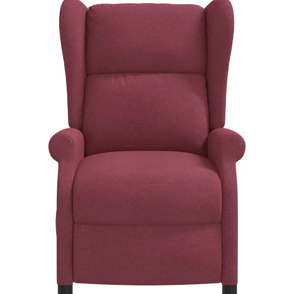 vidaXL Elektrische massage fauteuil met hoge rugleuning Wijnrood Stof