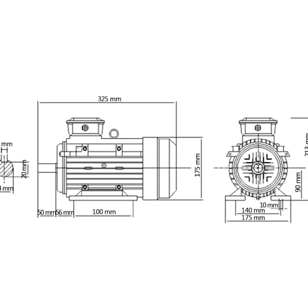 vidaXL Elektromotor 3 fase 1,5 kW/2 pk 2-polig 2840 rpm aluminium