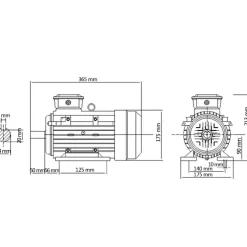 vidaXL Elektromotor 3 fase 2,2 kW/3 pk 2-polig 2840 rpm aluminium