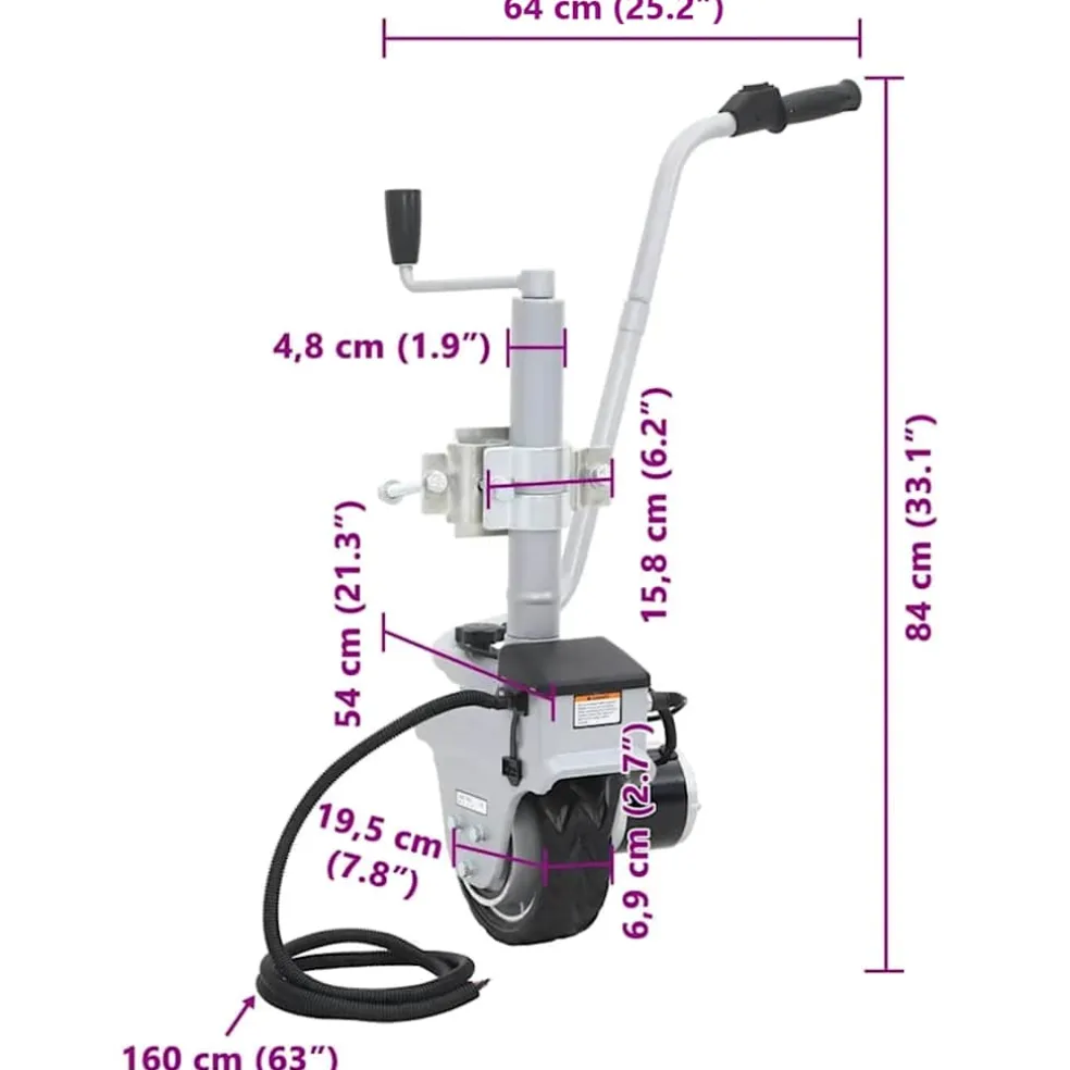 vidaXL Elektrotrekker gemotoriseerd 12 V 350 W aluminium