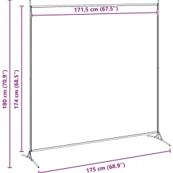 vidaXL Enkele Paneel Kamerverdeler Beige 175 x 180 cm Stof