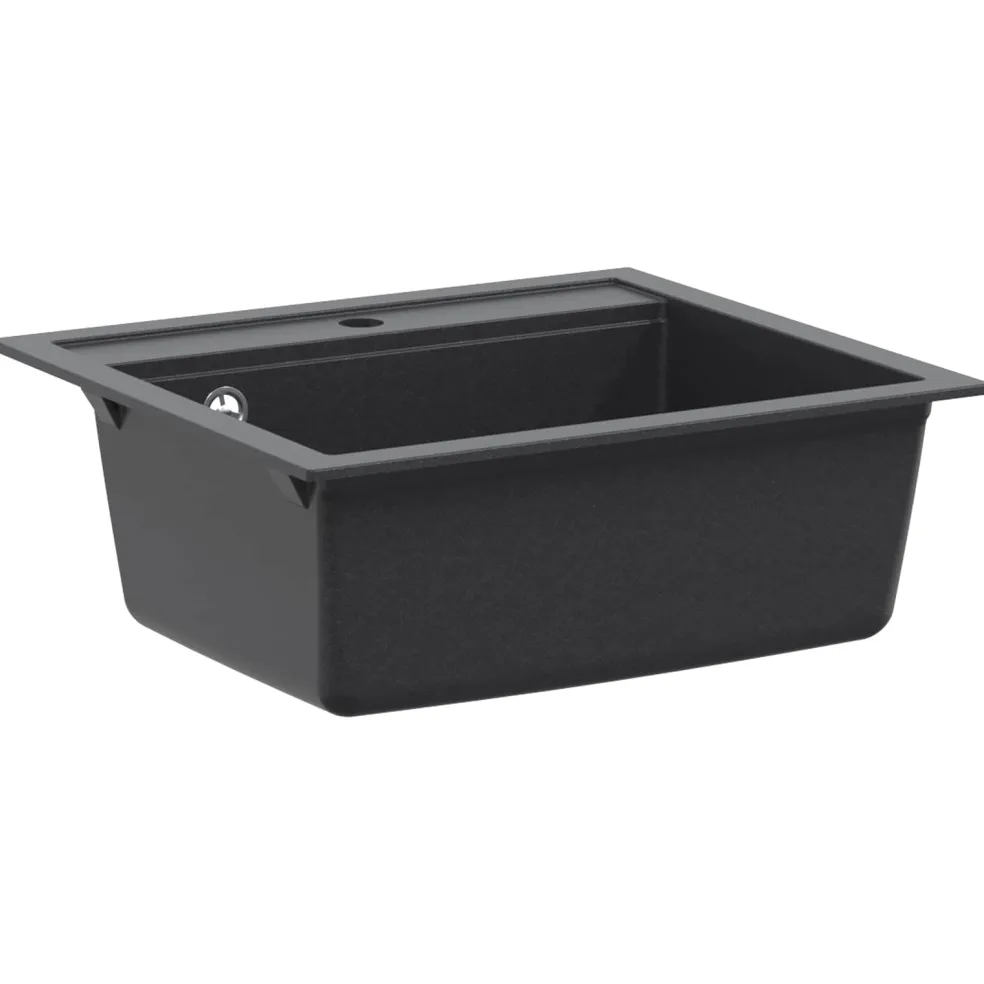 vidaXL Enkele spoelbak Graniet 60 x 51 x 30.5 cm Grafiet