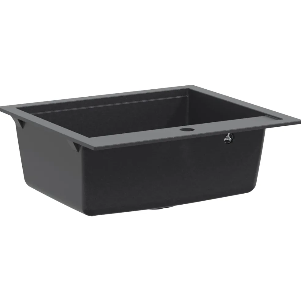 vidaXL Enkele spoelbak Graniet 60 x 51 x 30.5 cm Grafiet
