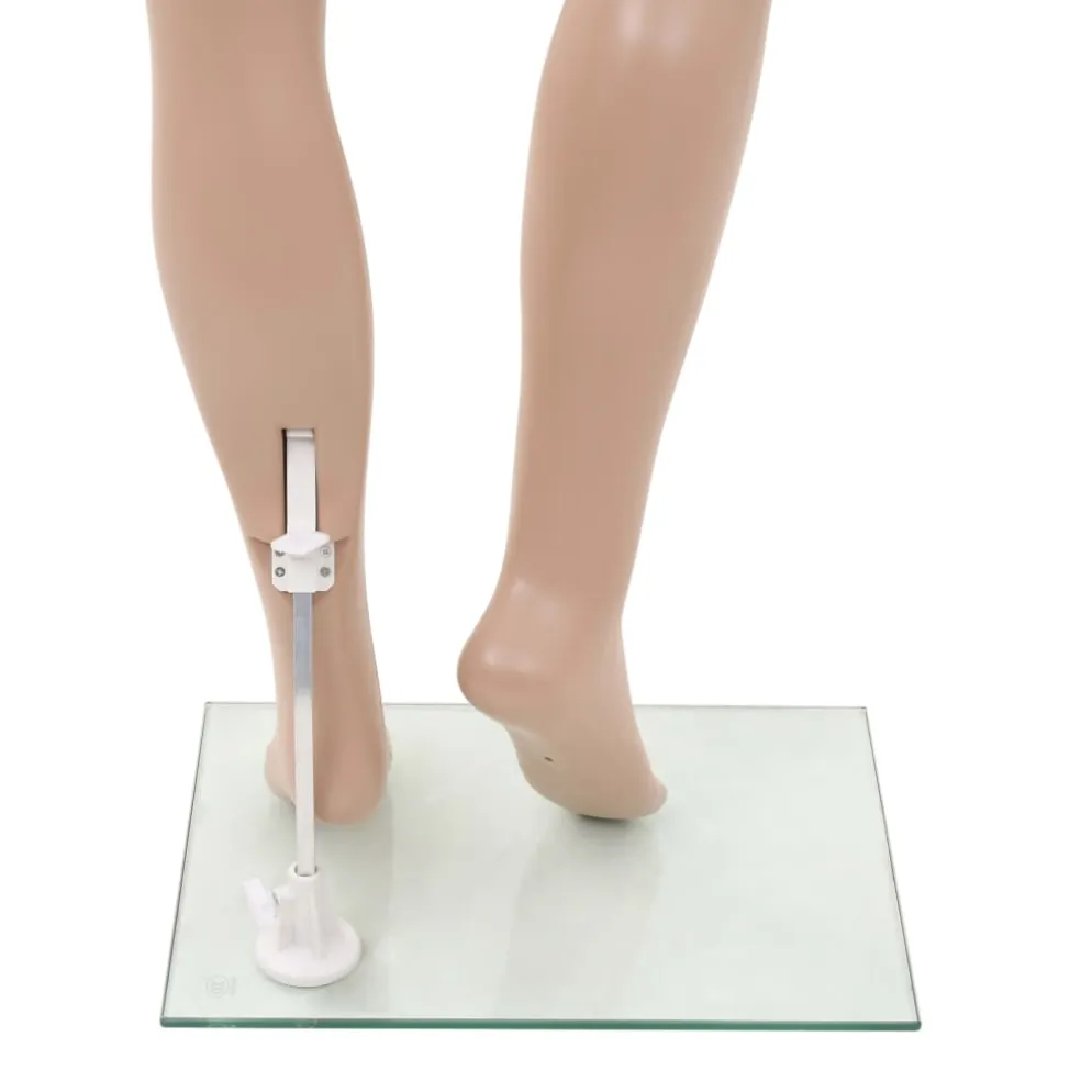 vidaXL Etalagepop sexy vrouw met glazen voet 180 cm beige