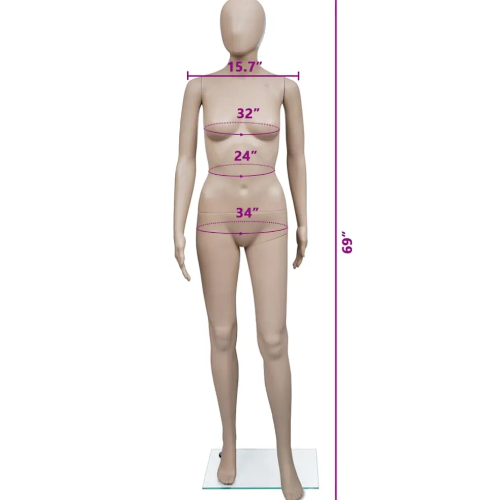 vidaXL Etalagepop vrouw rond hoofd
