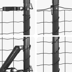 vidaXL Euro-hek met betonnen voetstuk 10 x 1 m PVC-Coated Staal Grijs
