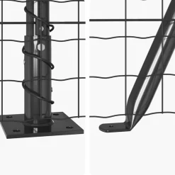 vidaXL Euro-hek met betonnen voetstuk 10 x 1 m PVC-Coated Staal Grijs