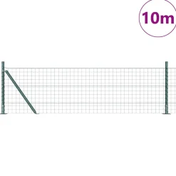vidaXL Euro-hek met betonnen voetstuk 10 x 0,6 m PVC-Coated Staal Mesh
