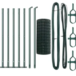 vidaXL Euro-hek met betonnen voetstuk 10 x 0,6 m PVC-Coated Staal Mesh