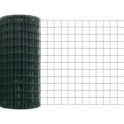 vidaXL Euro-hek met betonnen voetstuk 10 x 0,6 m PVC-Coated Staal Mesh