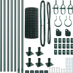 vidaXL Euro-hek met betonnen voetstuk 10 x 0,6 m PVC-Coated Staal Mesh