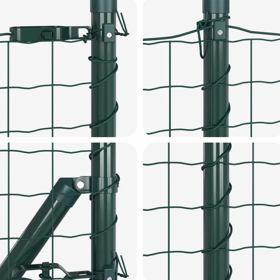 vidaXL Euro-hek met betonnen voetstuk 10 x 0,6 m PVC-Coated Staal Mesh