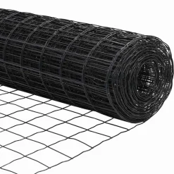 vidaXL Euro-hek met grondbevestiging 10 x 0,8 m PVC-Coated Staal Grijs