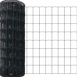 vidaXL Euro-hek met grondbevestiging 10 x 0,8 m PVC-Coated Staal Grijs