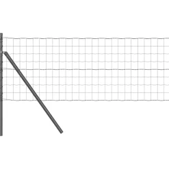 vidaXL Euro-hek met grondbevestiging 10 x 0,8 m PVC-Coated Staal Grijs