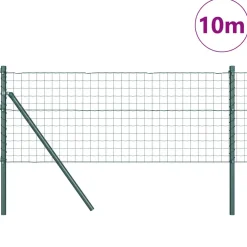 vidaXL Euro-hek met grondbevestiging 10 x 0,6 m PVC-Coated Staal Groen