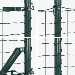 vidaXL Euro-hek met grondbevestiging 10 x 0,6 m PVC-Coated Staal Groen