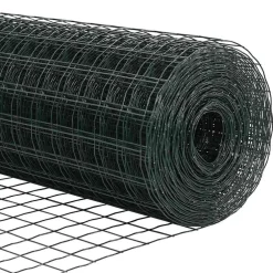 vidaXL Euro-hek met grondbevestiging 10 x 0,6 m PVC-Coated Staal Groen