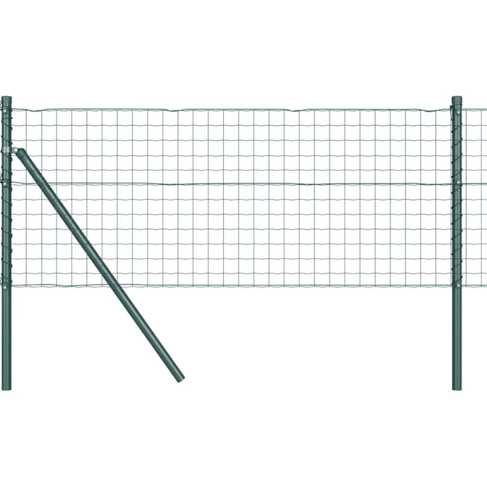 vidaXL Euro-hek met grondbevestiging 10 x 0,6 m PVC-Coated Staal Groen