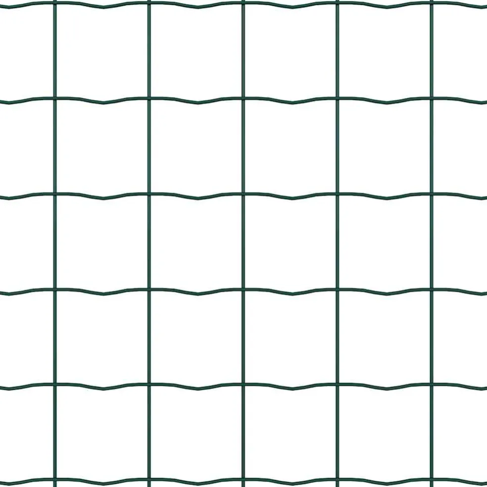 vidaXL Euro-hek met grondbevestiging 10 x 0,6 m PVC-Coated Staal Groen