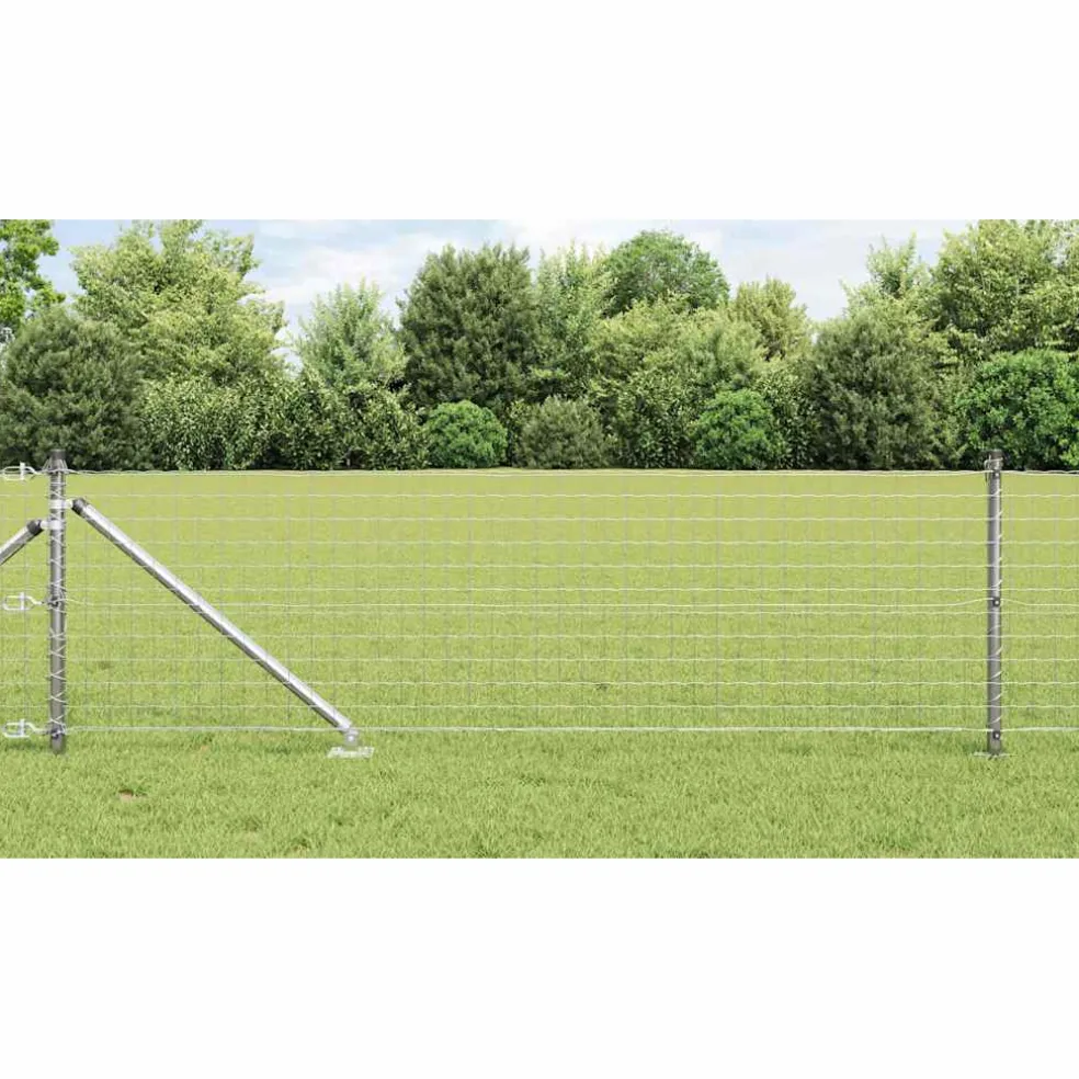 vidaXL Euro-hek met grondpennen 10 x 0,4 m Gegalvaniseerd staal Mesh