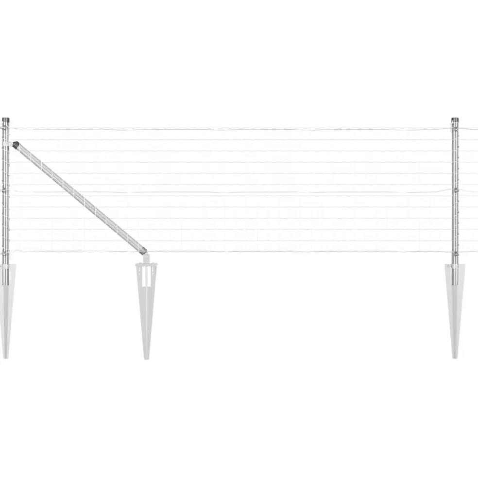 vidaXL Euro-hek met grondpennen 10 x 0,4 m Gegalvaniseerd staal Mesh