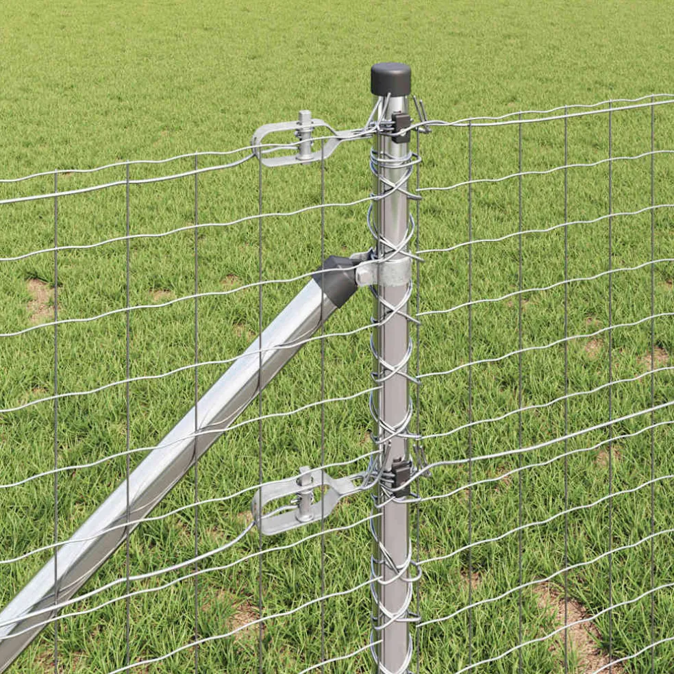 vidaXL Euro-hek met grondpennen 10 x 0,4 m Gegalvaniseerd staal Mesh