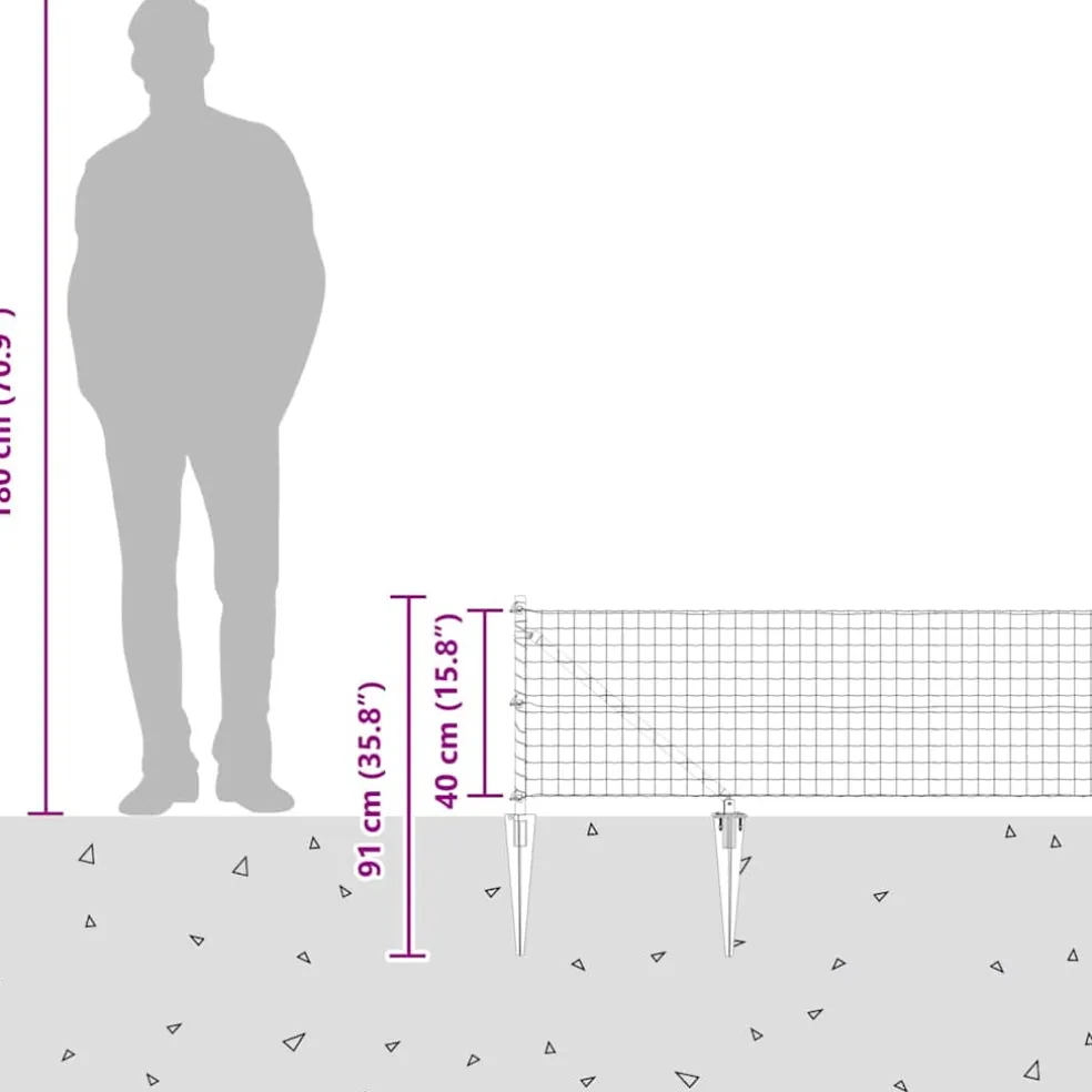vidaXL Euro-hek met grondpennen 10 x 0,4 m Gegalvaniseerd staal Mesh