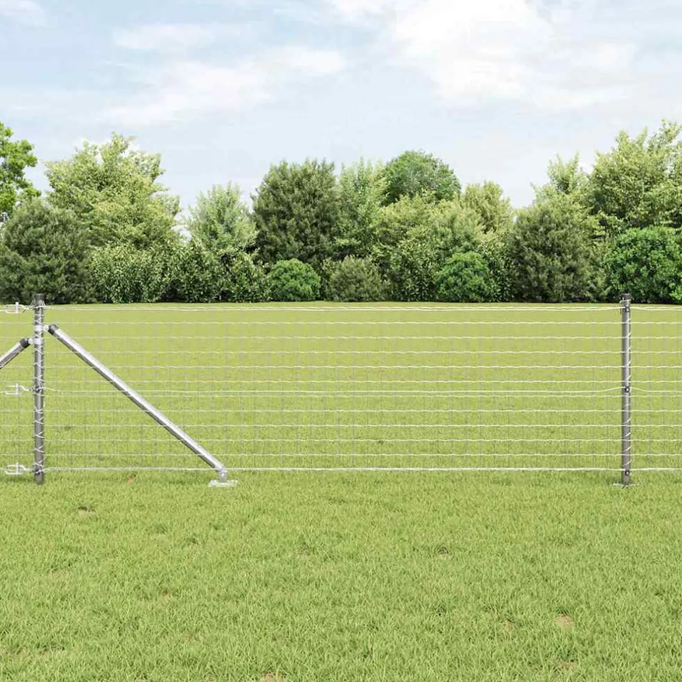 vidaXL Euro-hek met grondpennen 10 x 0,4 m Gegalvaniseerd staal Mesh