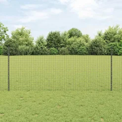vidaXL Euro-hek met palen 10 x 1 m PVC-Coated Staal Grijs Mesh