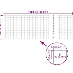 vidaXL Euro hek 10x0,8 m staal grijs