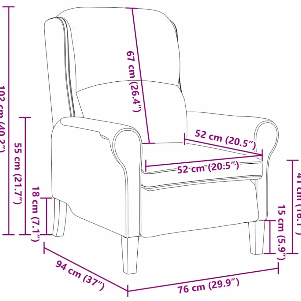 vidaXL Fauteuil Bruin Nep Leer