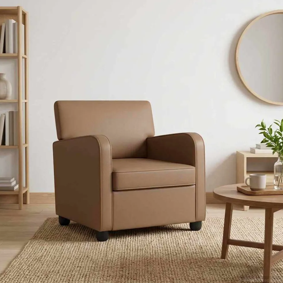 vidaXL Fauteuil Cappuccino Kunstleer
