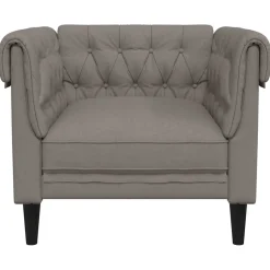 vidaXL Fauteuil Chesterfield-stijl stof taupe