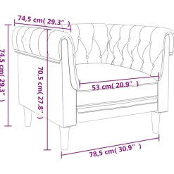 vidaXL Fauteuil Chesterfield-stijl stof taupe