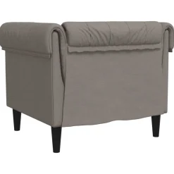 vidaXL Fauteuil Chesterfield-stijl stof taupe