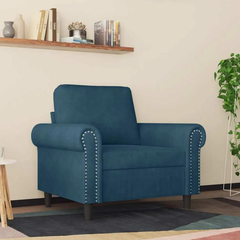 vidaXL Fauteuil 60 cm fluweel blauw