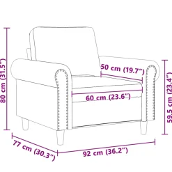 vidaXL Fauteuil 60 cm fluweel blauw